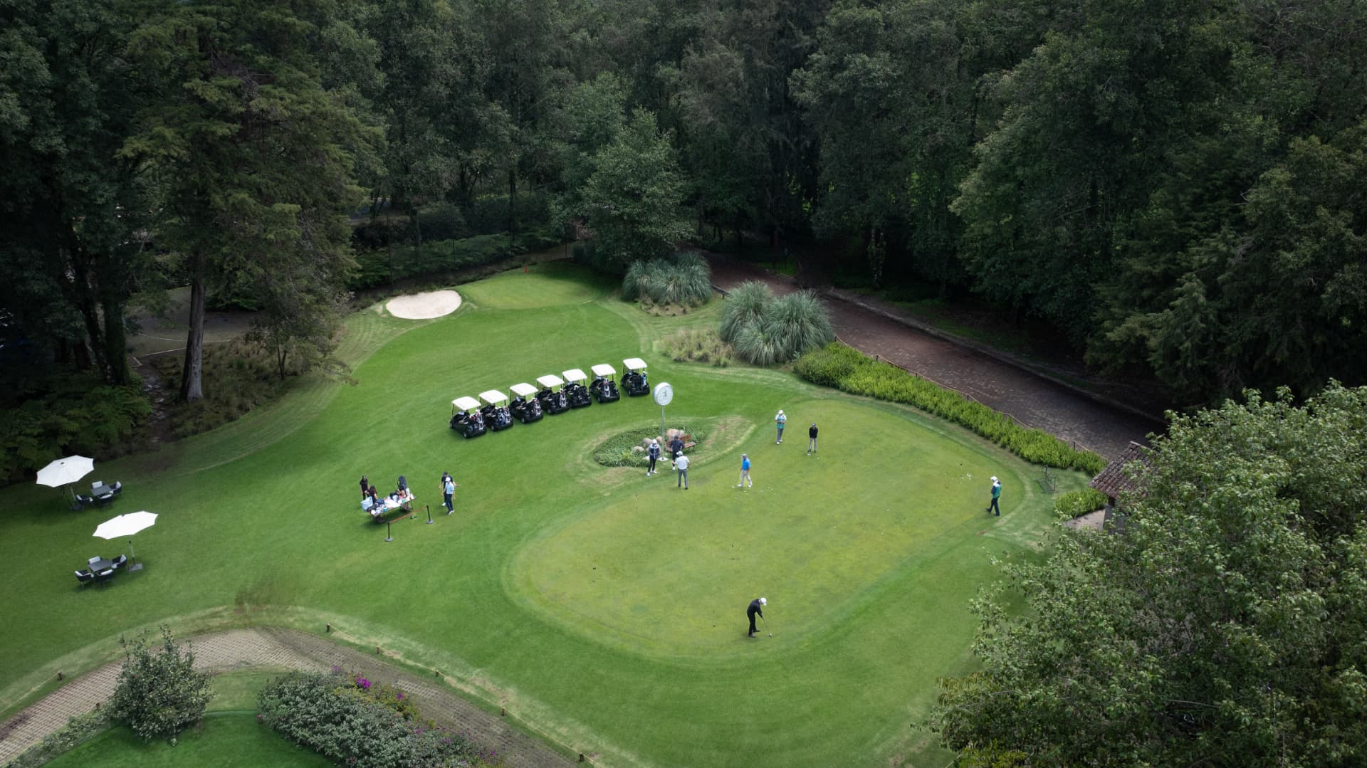 Panorámica del campo de golf de 18 hoyos de Rancho Avándaro